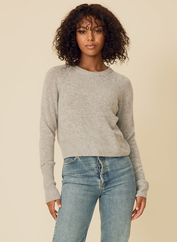 One Grey Day Blakely Cashmere Pullover  - Heather Grey