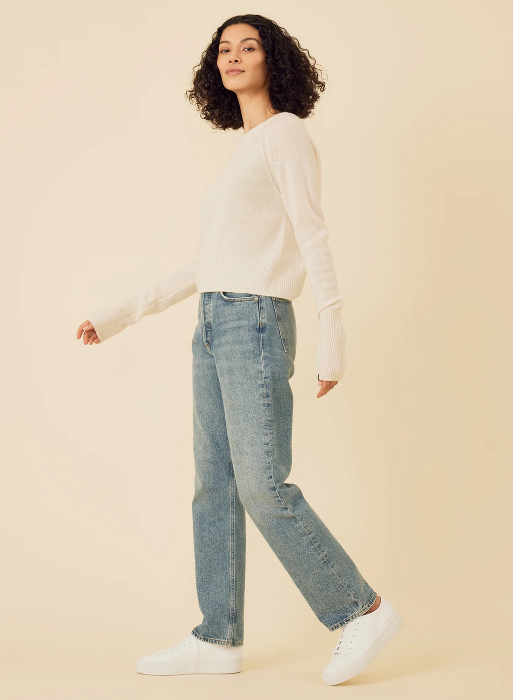 One Grey Day Blakely Cashmere Pullover  - Ivory