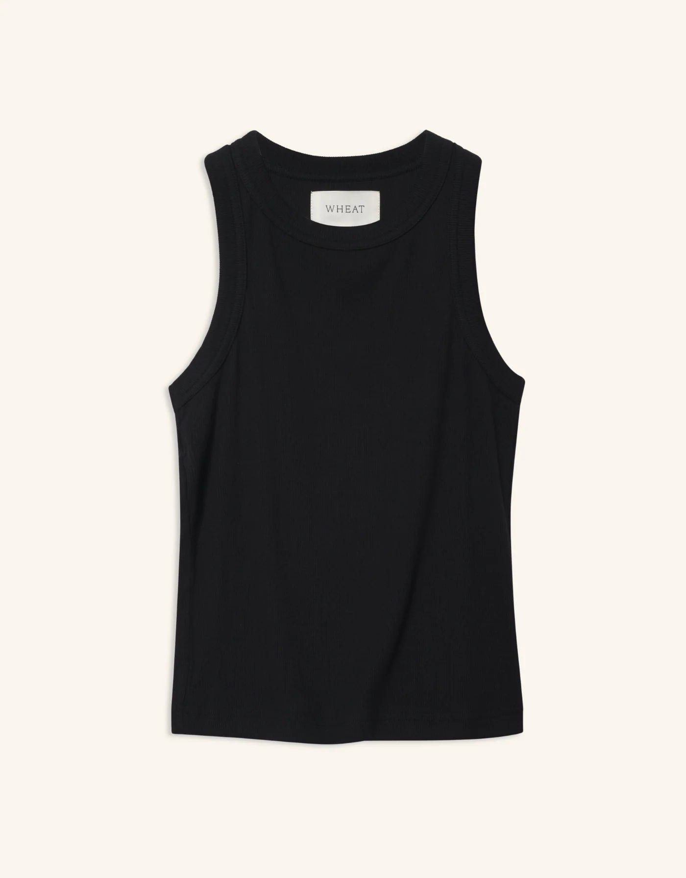 Maison Wheat Knoxville Ribbed Tank - Black