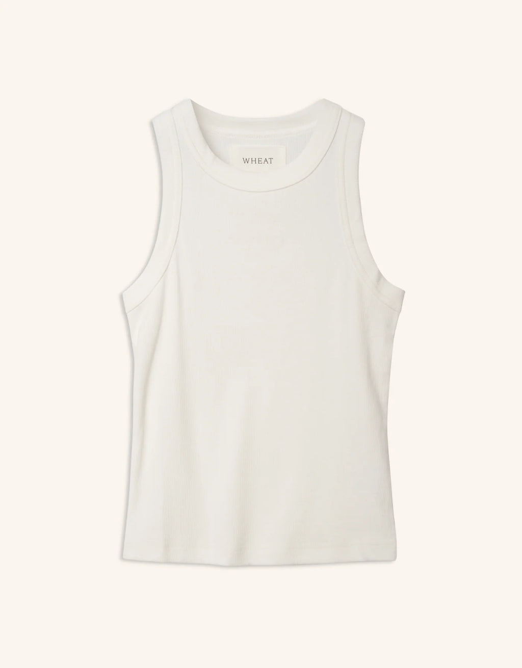 Maison Wheat Knoxville Ribbed Tank - White