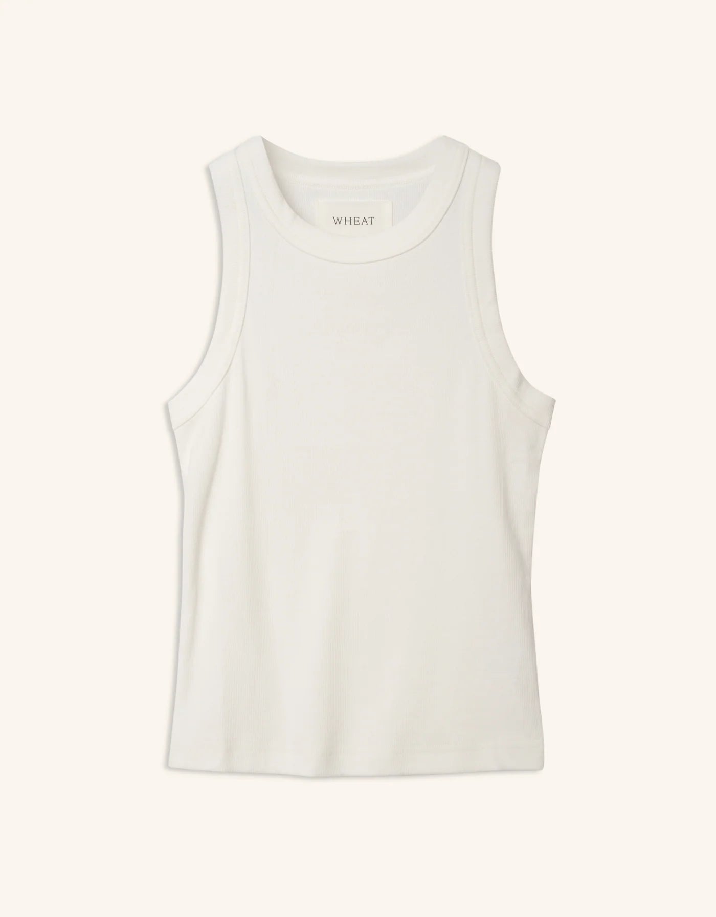 Maison Wheat Knoxville Ribbed Tank - White