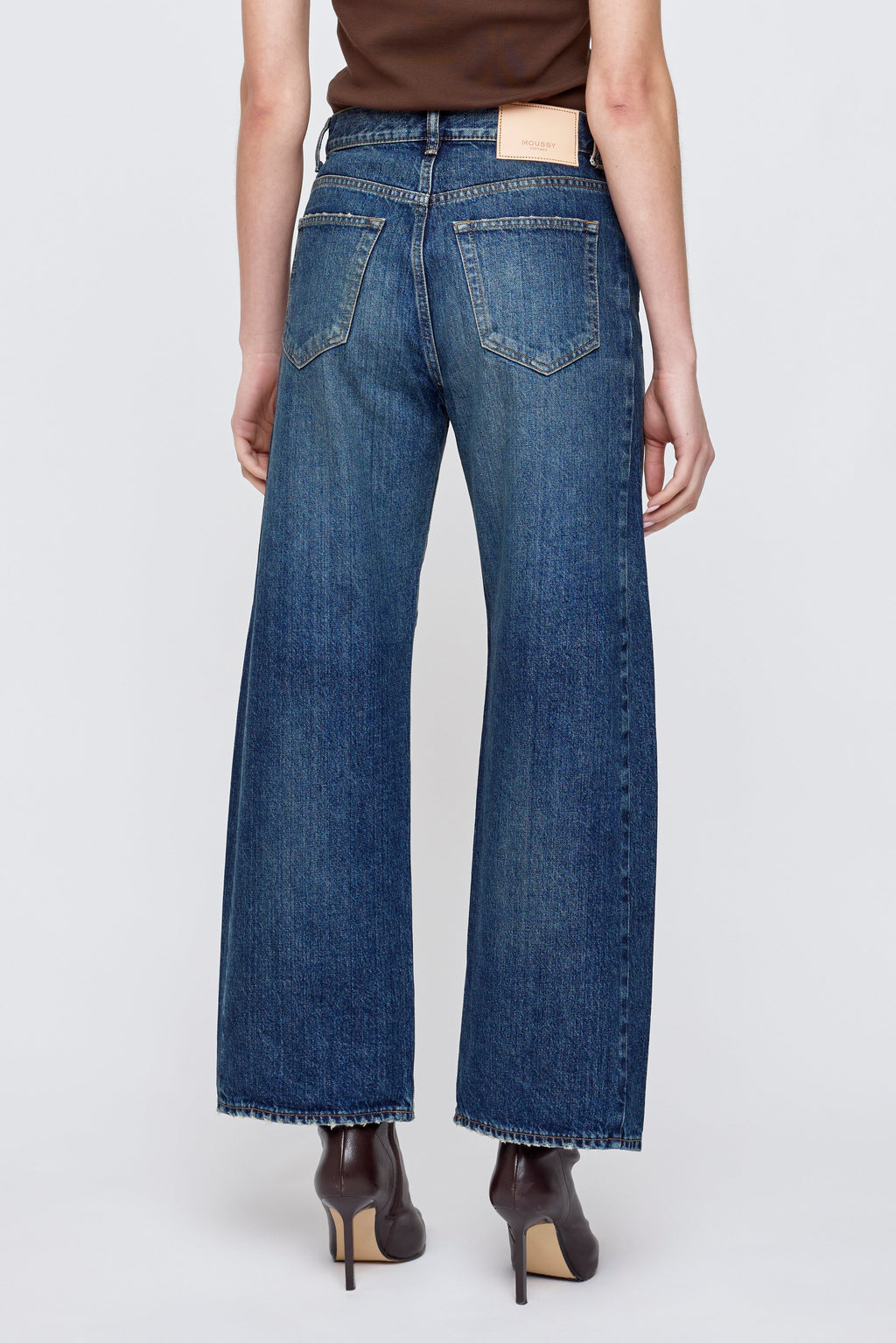 Moussy Harlem Side Line Cocoon Jeans - Dark Blue