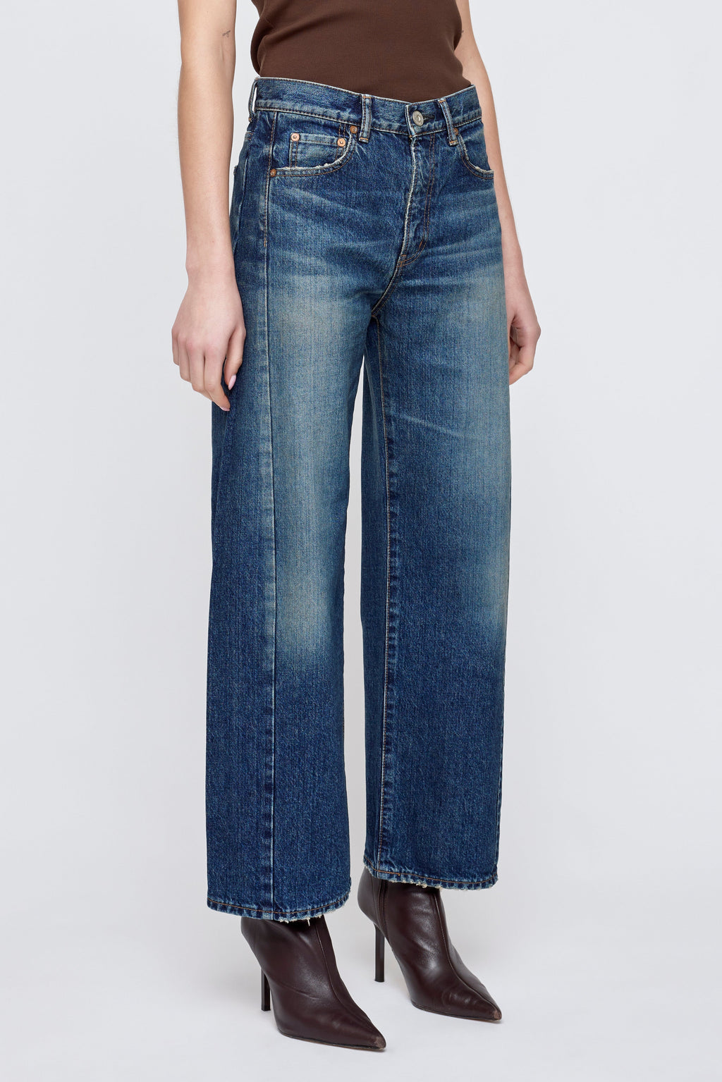 Moussy Harlem Side Line Cocoon Jeans - Dark Blue
