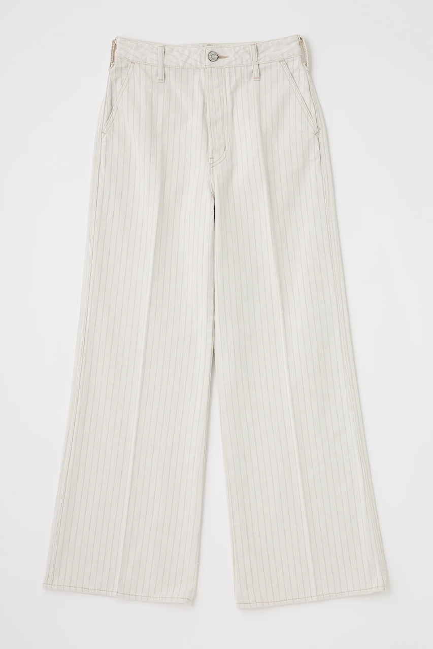 Moussy Coram Center Press Wide Jean - Mix White