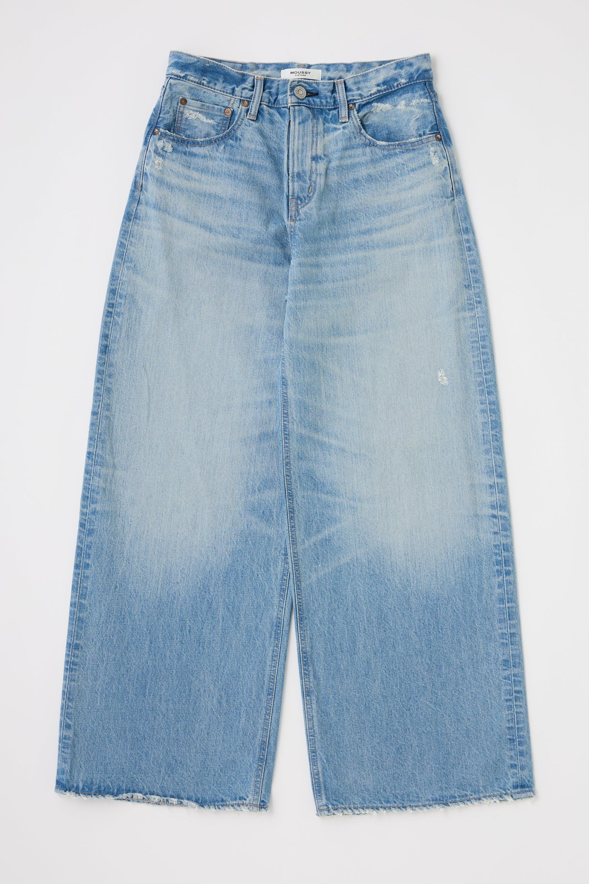 Moussy Lowell Super Wide Jeans - Light Blue