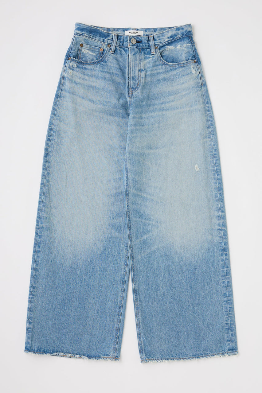 Moussy Lowell Super Wide Jeans - Light Blue