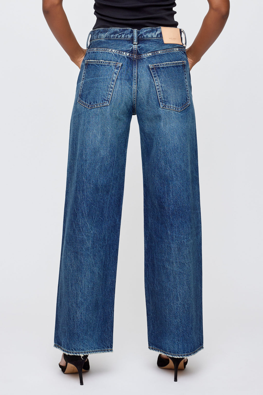 Moussy Ashmont Loose Straight Jeans - Blue