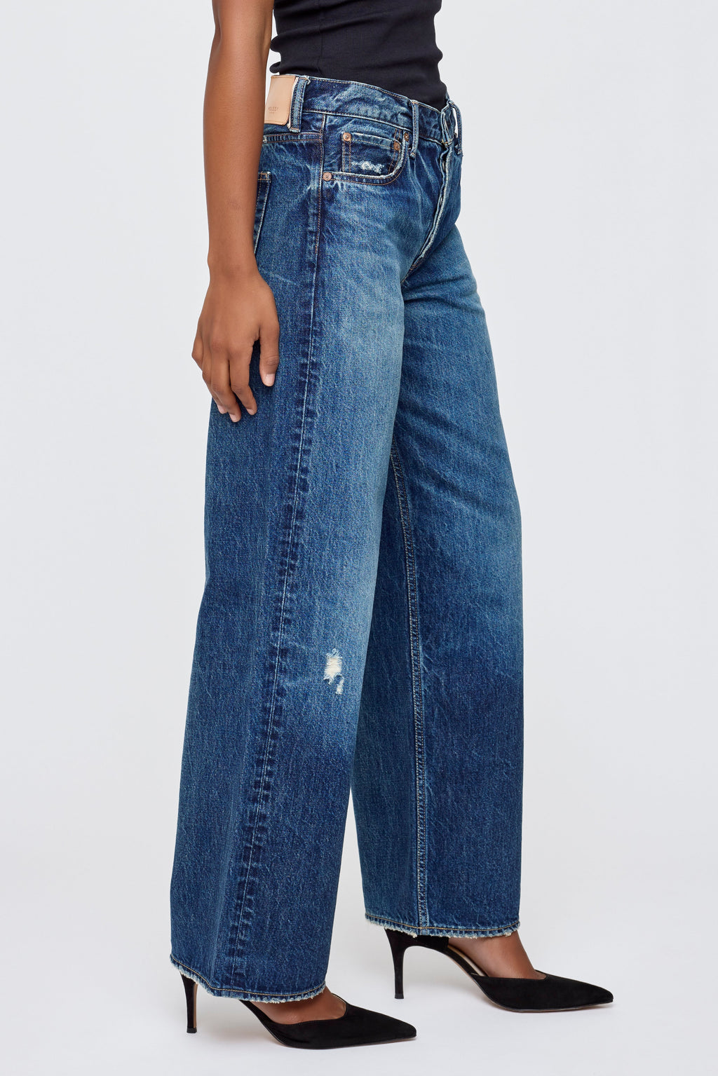 Moussy Ashmont Loose Straight Jeans - Blue