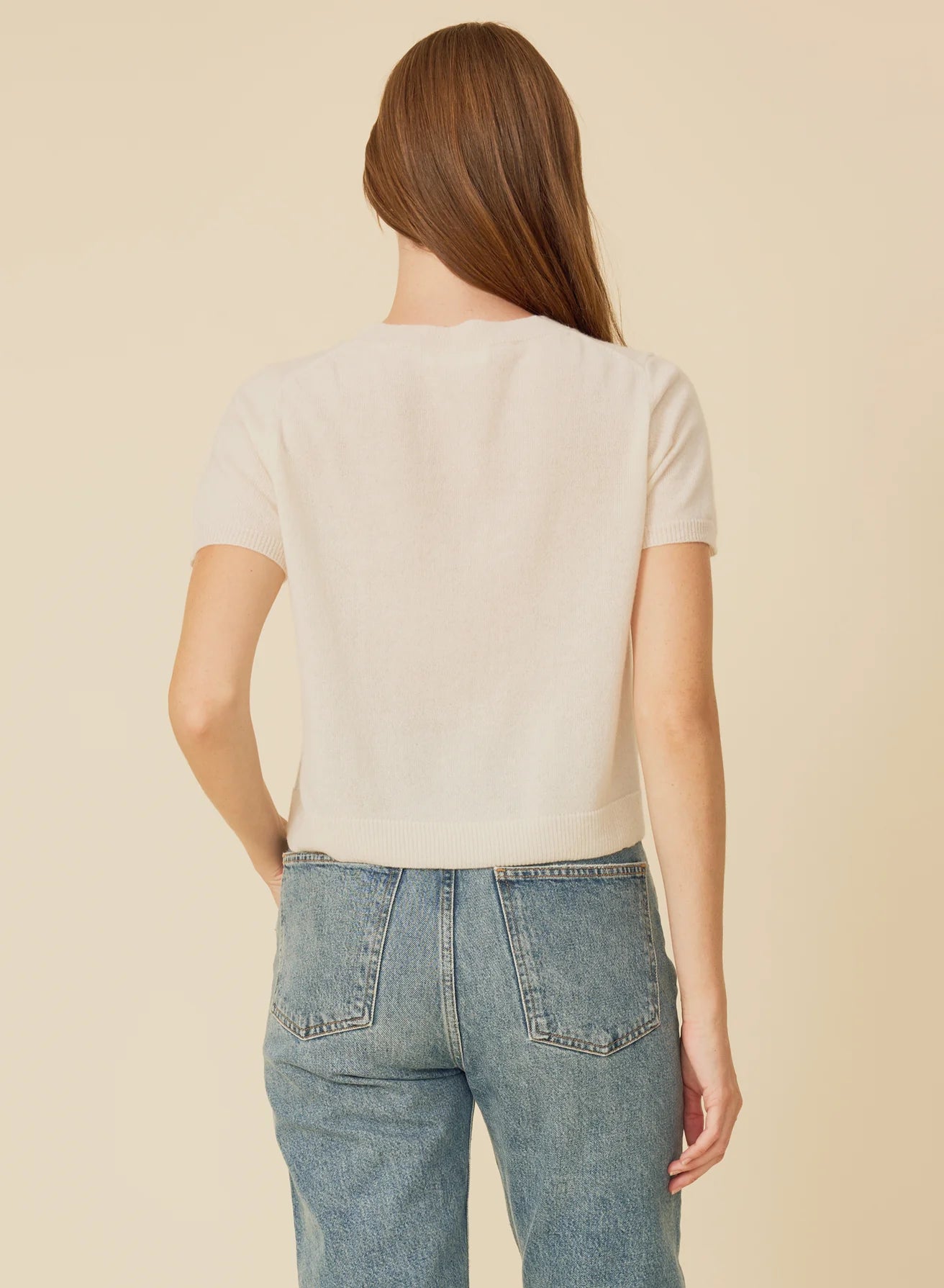 One Grey Day Kadri Cashmere Tee - Ivory