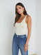 L'Agence Chrissy Scoop Neck Tank - Bone