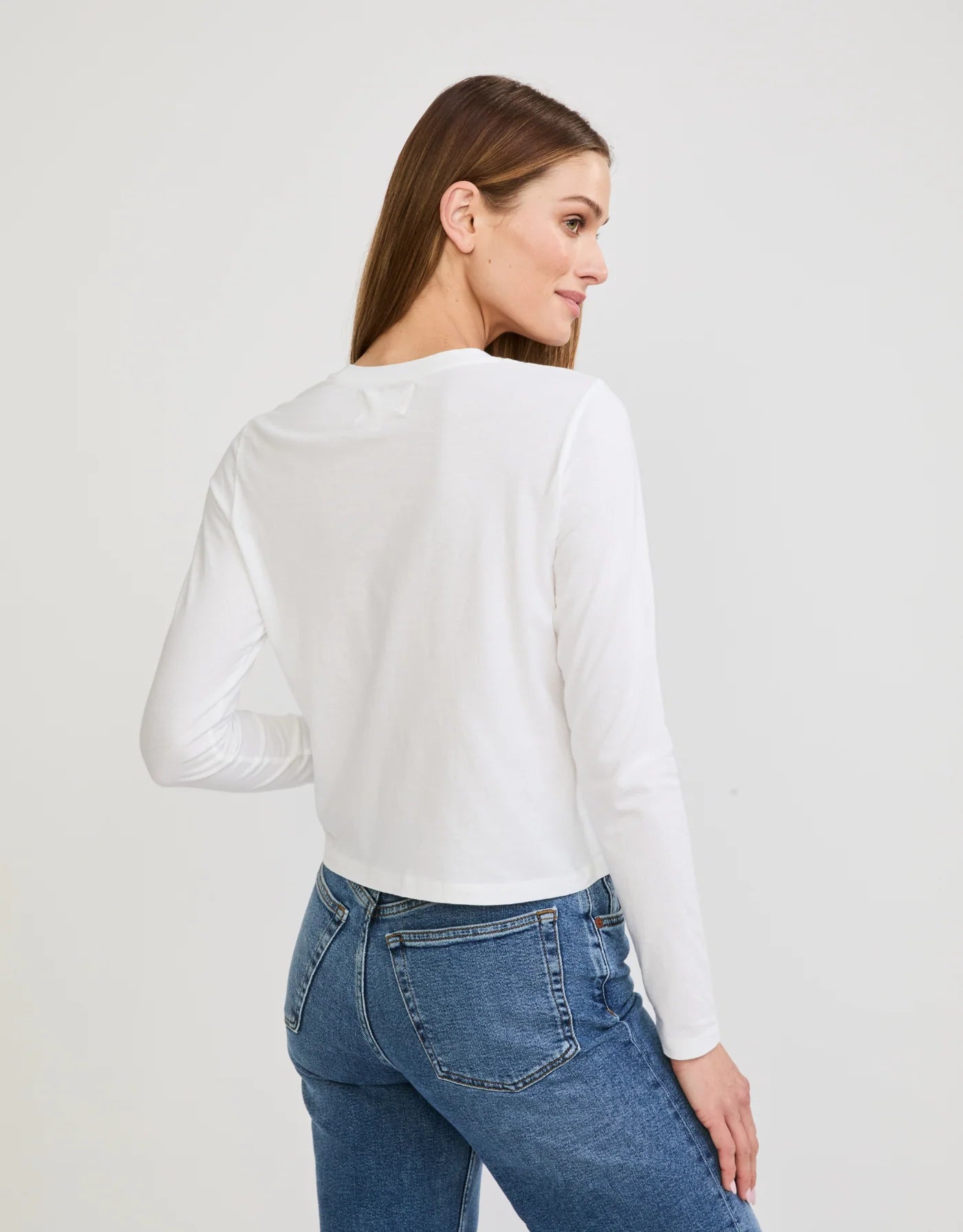 Maison Wheat Austin Long Sleeve Tee - White