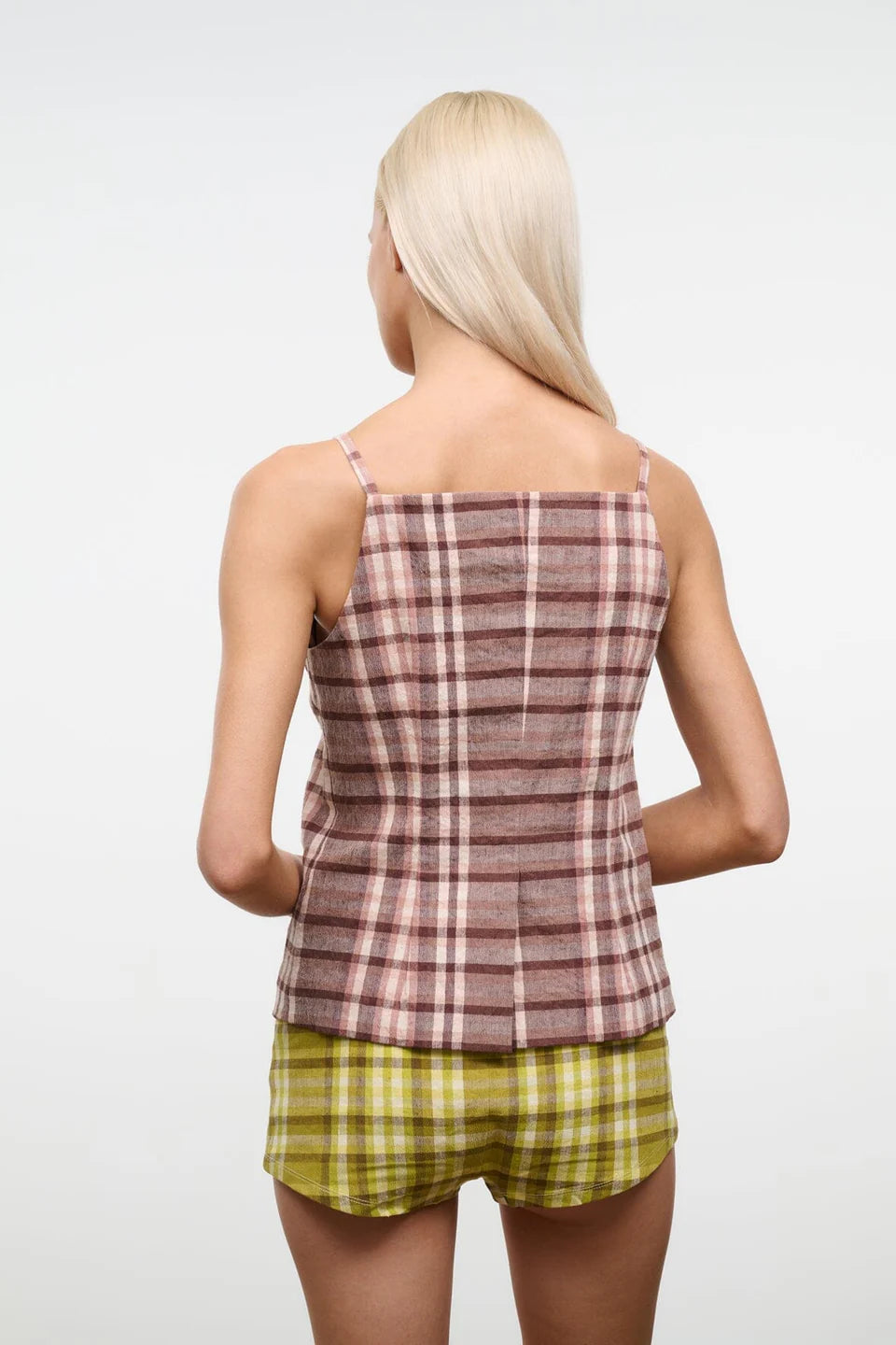 Staud Una Top. - Tuscany Plaid