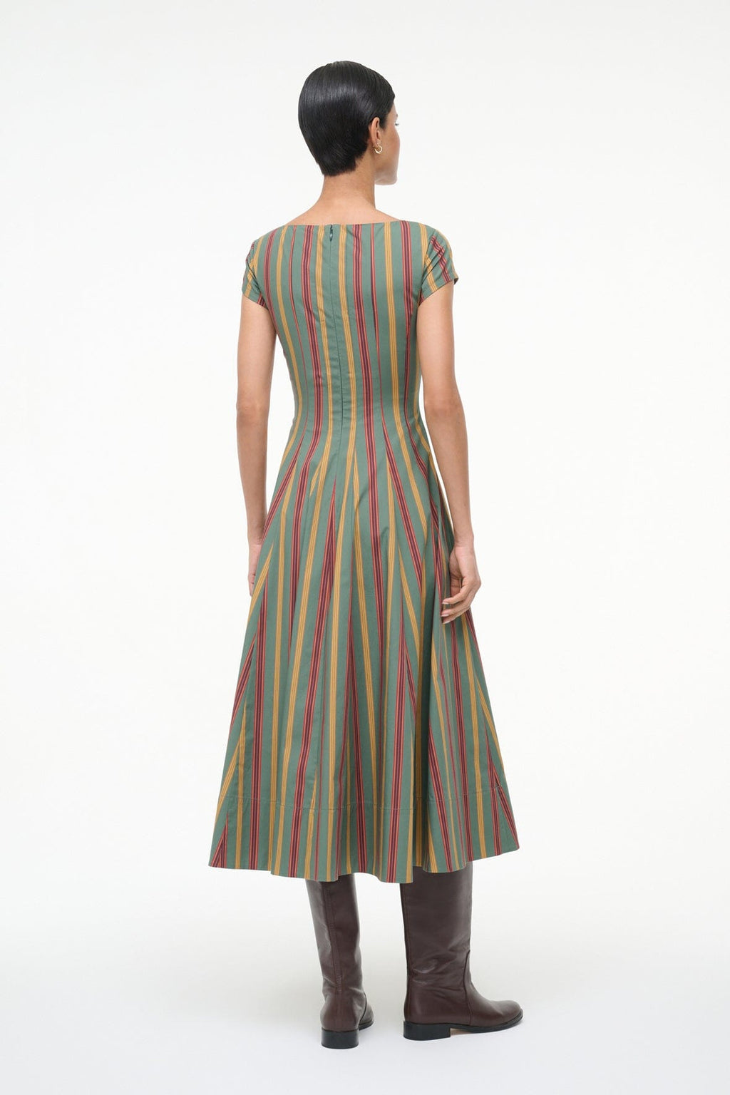 Staud Short Sleeve Wells Dress - Trailblazer Stripe