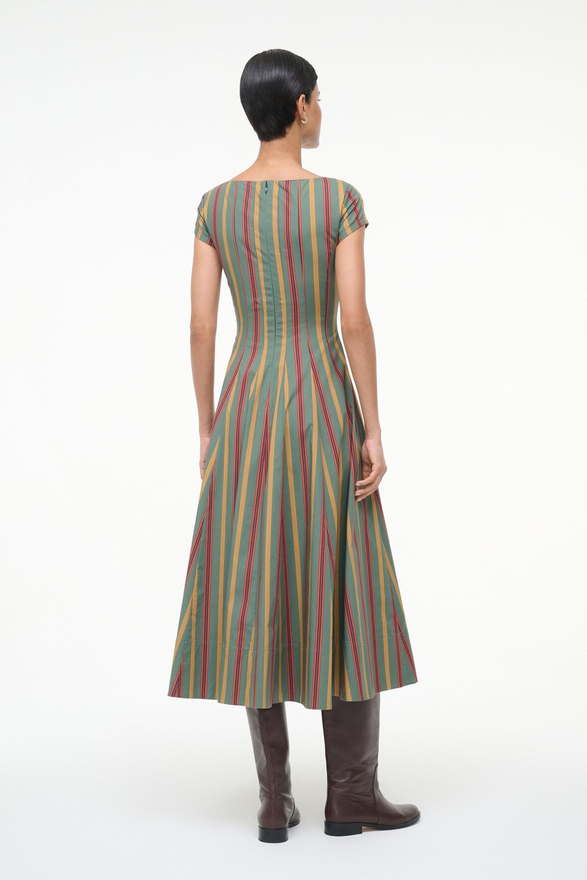 Staud Short Sleeve Wells Dress - Trailblazer Stripe