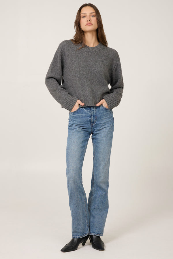 One Grey Day Levanzo Cashmere Pullover - Heather Ash