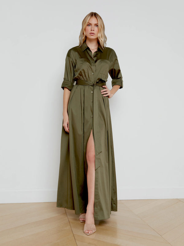 L'Agence Cammi Poplin Dress - Ivy Green