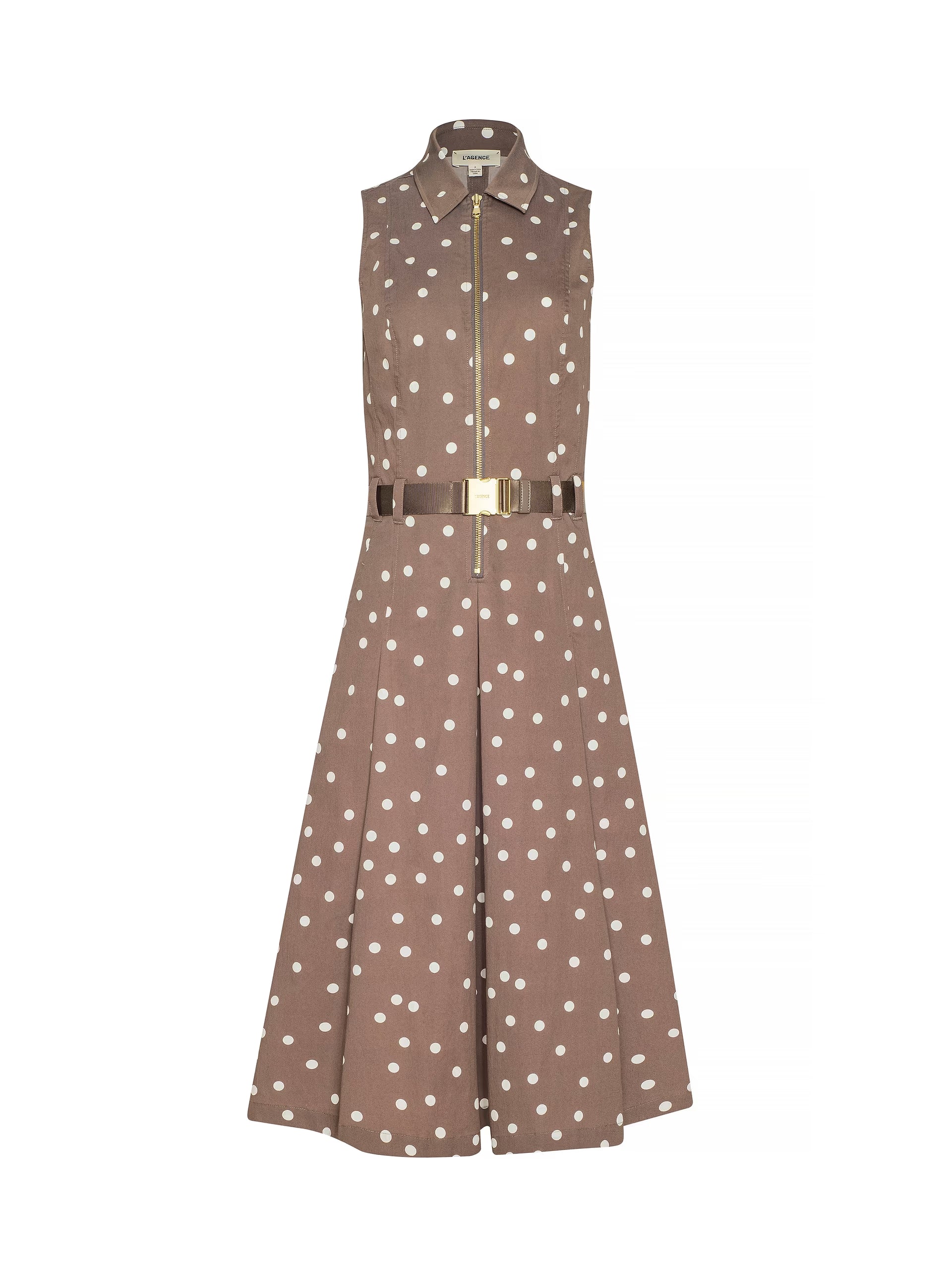 L'Agence Kylo Shirt Dress Cardamom/Ecru Polka Dot