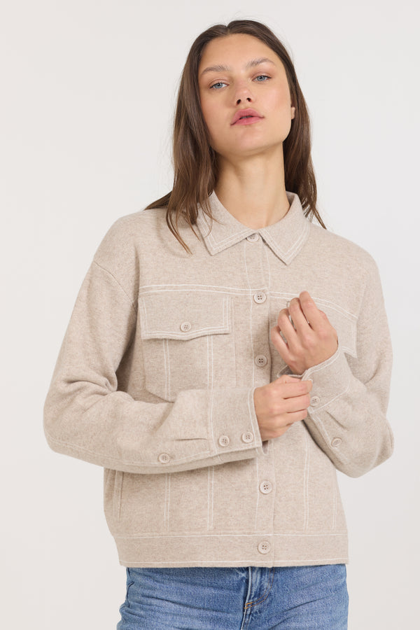 One Grey Day Preston Jacket  - Biscuit