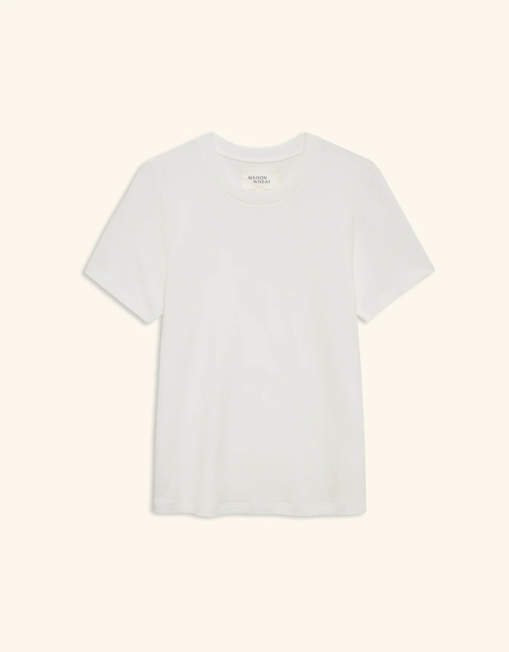 Maison Wheat St. Tropez Crew Neck Tee - White