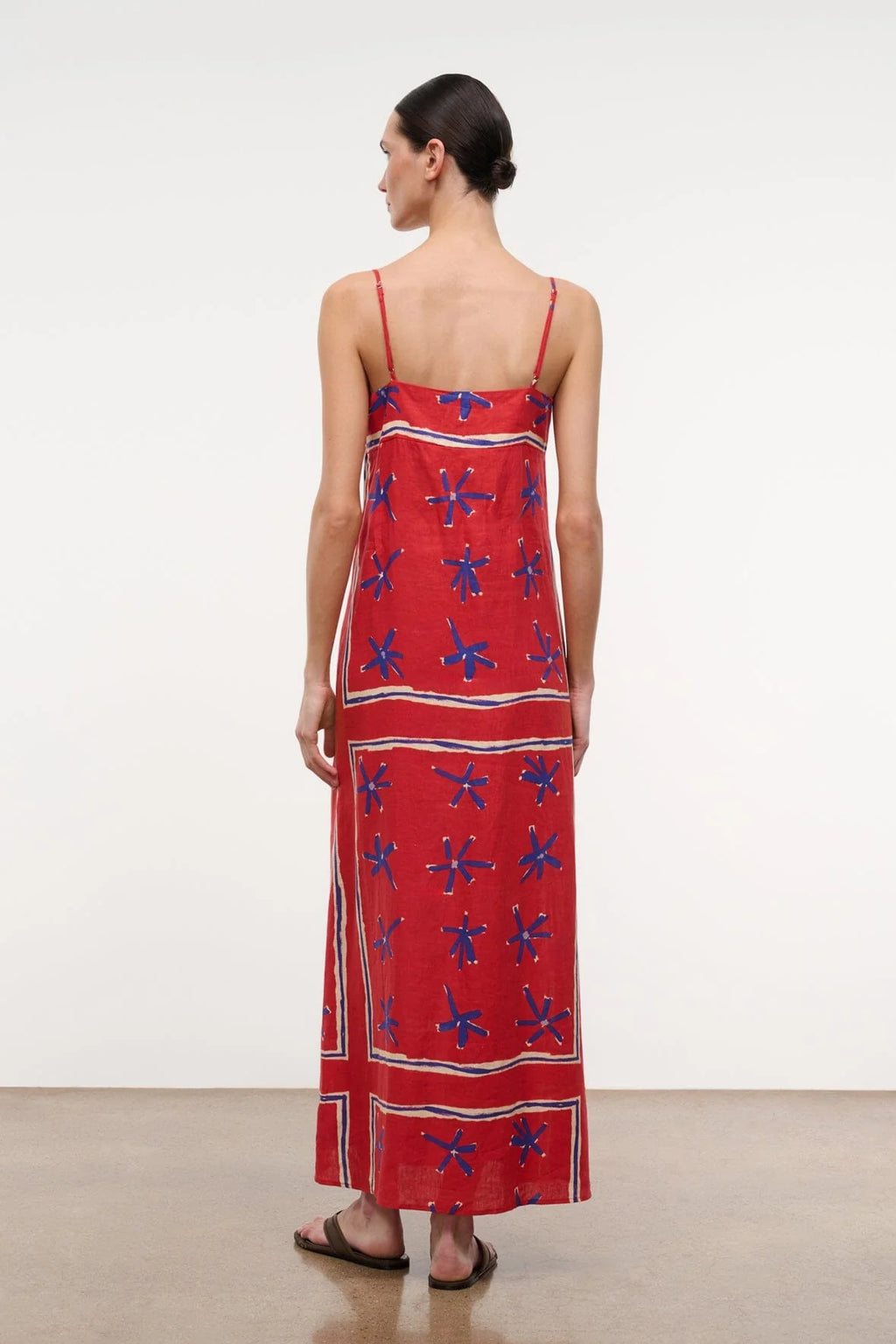 Staud Laura Linen Dress Painted - Foulard