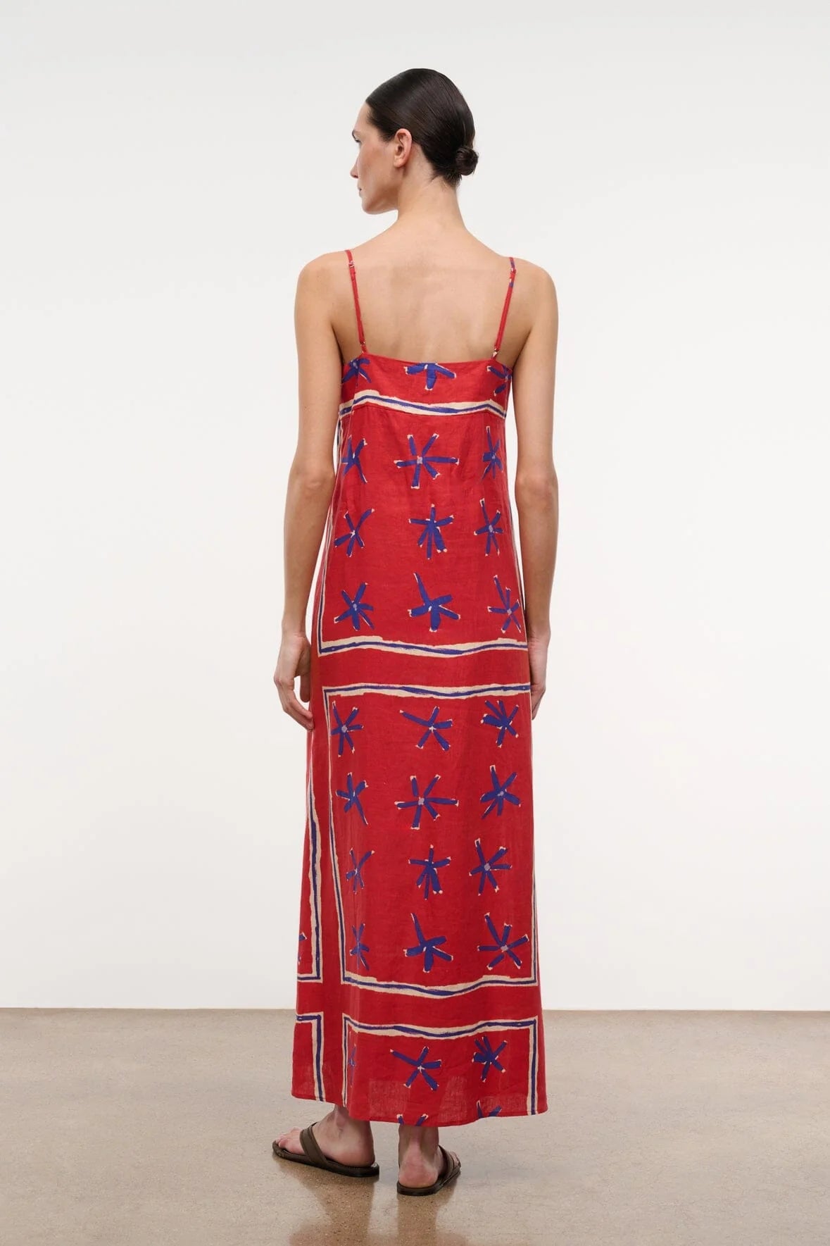 Staud Laura Linen Dress Painted - Foulard