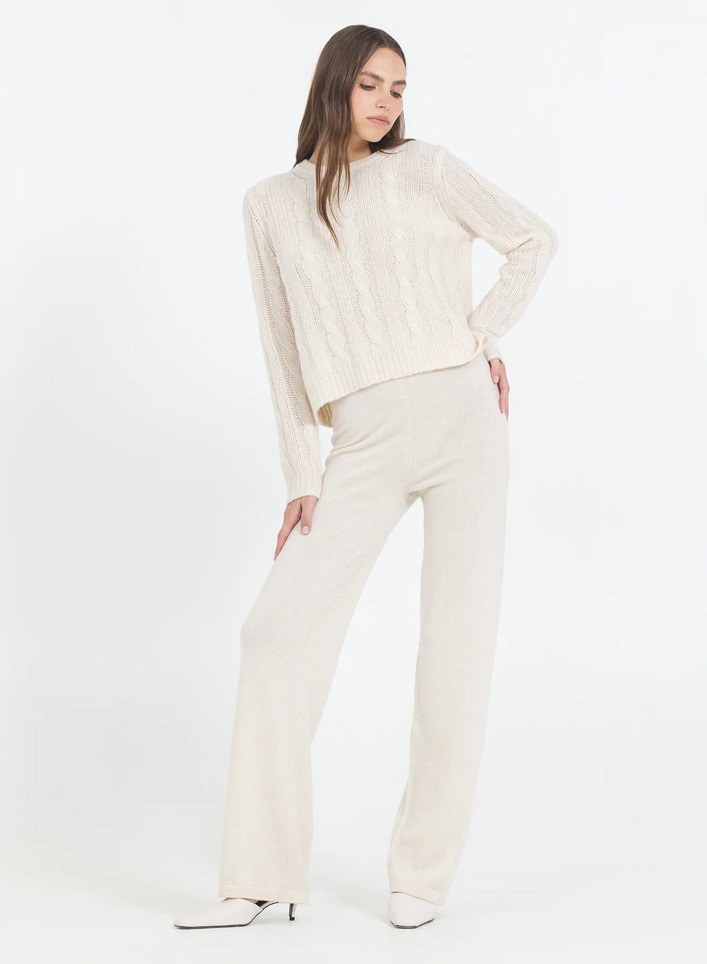 One Grey Day Mel Cashmere Pullover - Bone