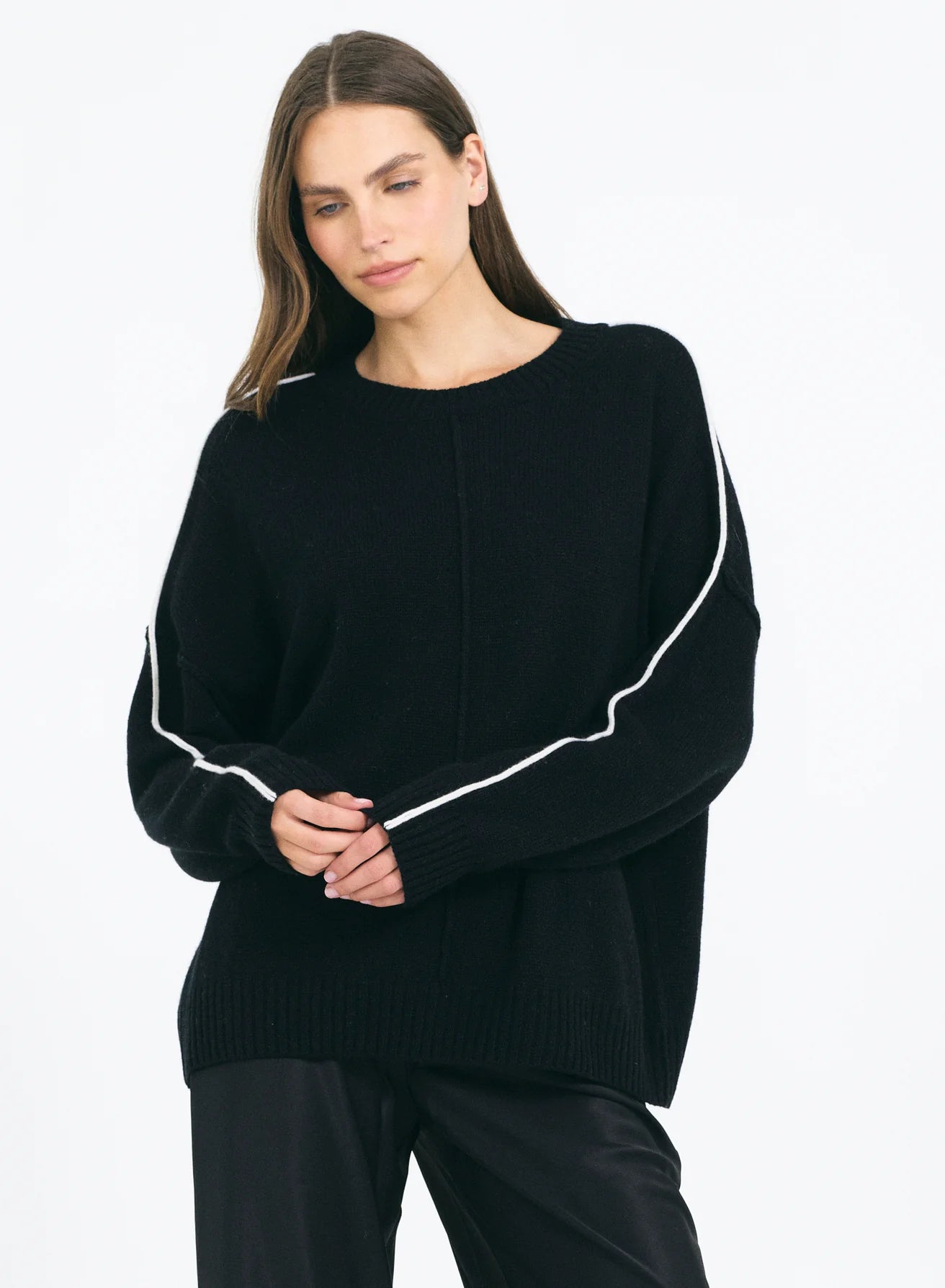 One Grey Day Greta Cashmere Crewneck
