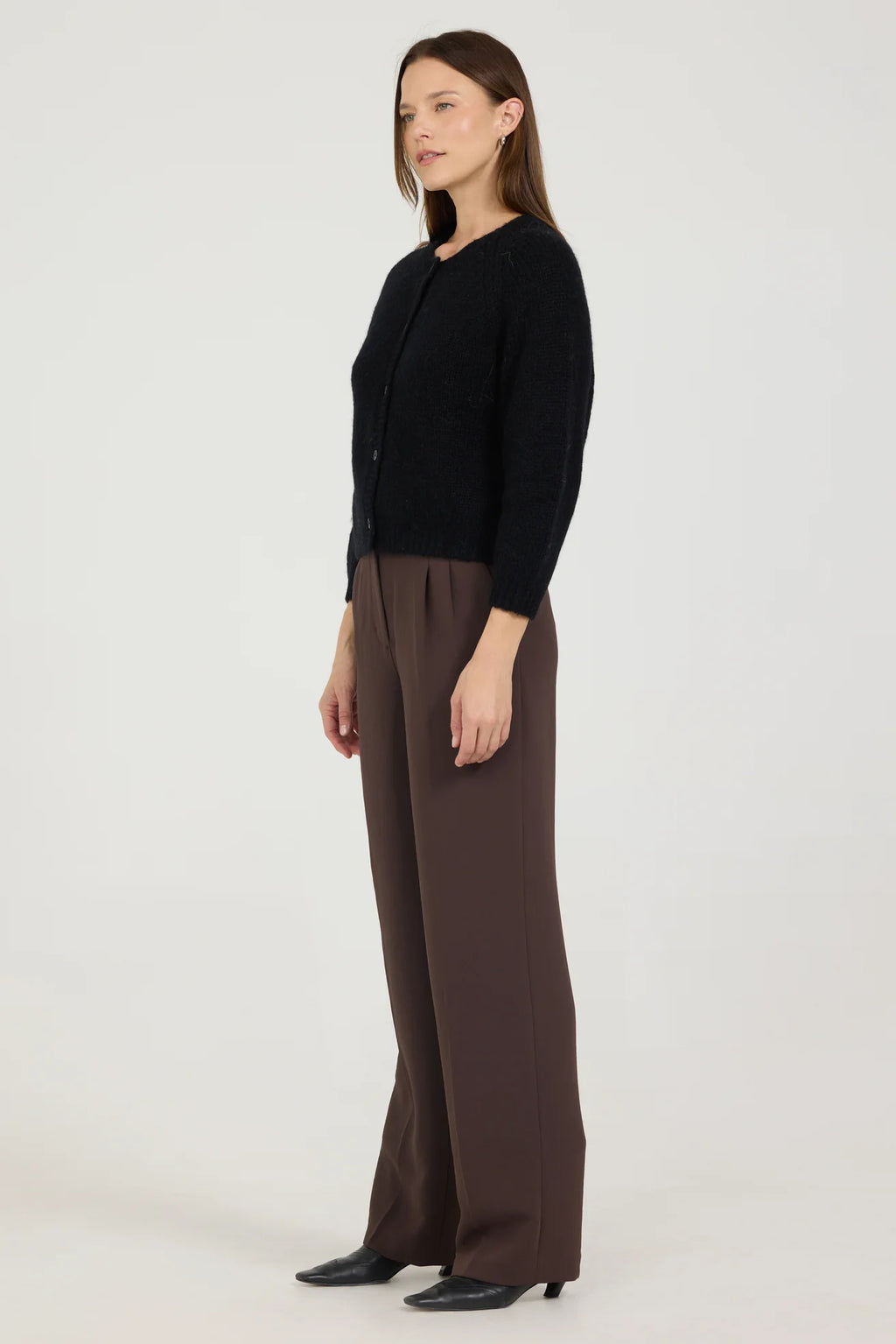 One Grey Day Eleanor Shrunken Cardigan - Black