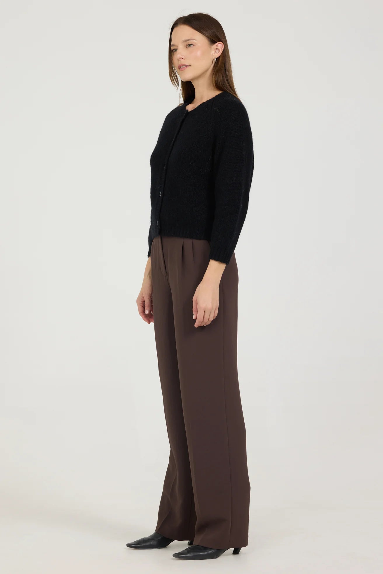 One Grey Day Eleanor Shrunken Cardigan - Black