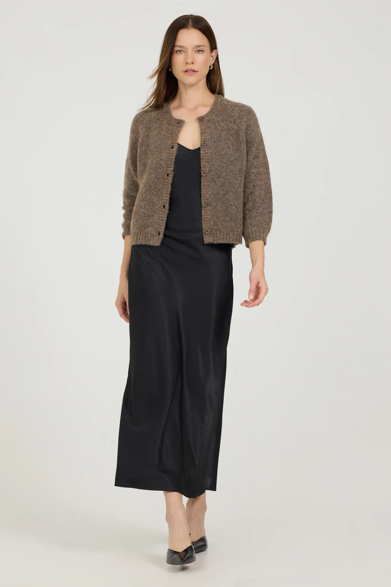 One Grey Day Eleanor Shrunken Cardigan - Husk