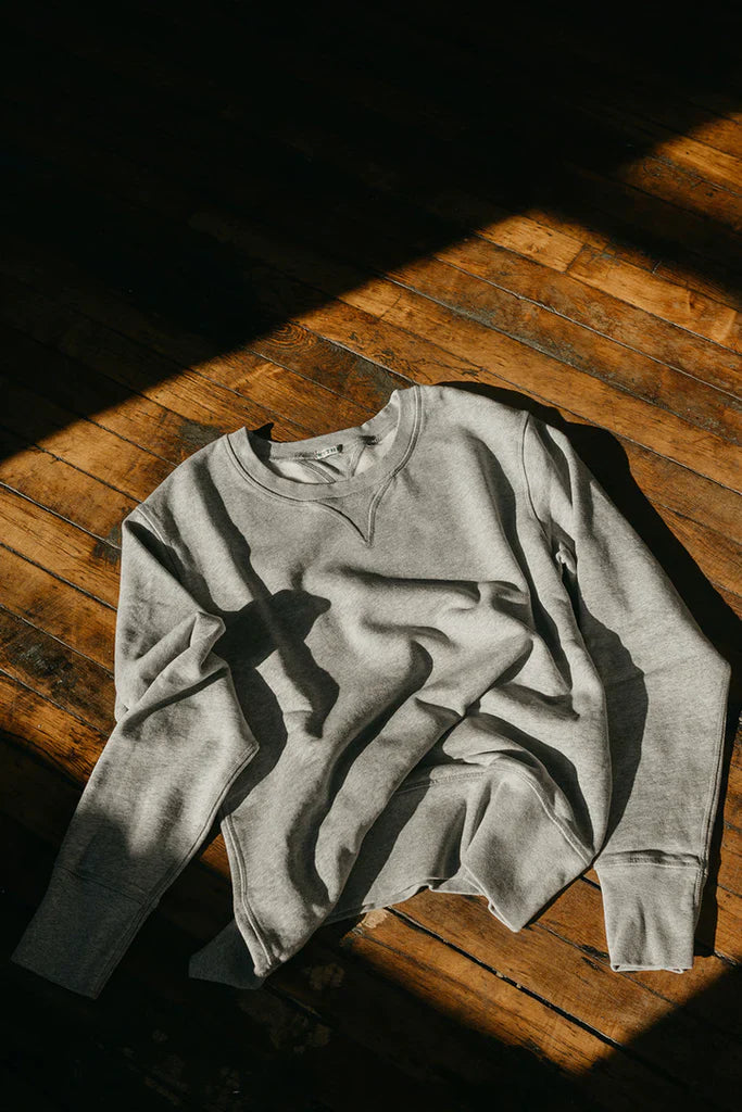 Wythe Cotton Crewneck Sweatshirt - Heather Grey