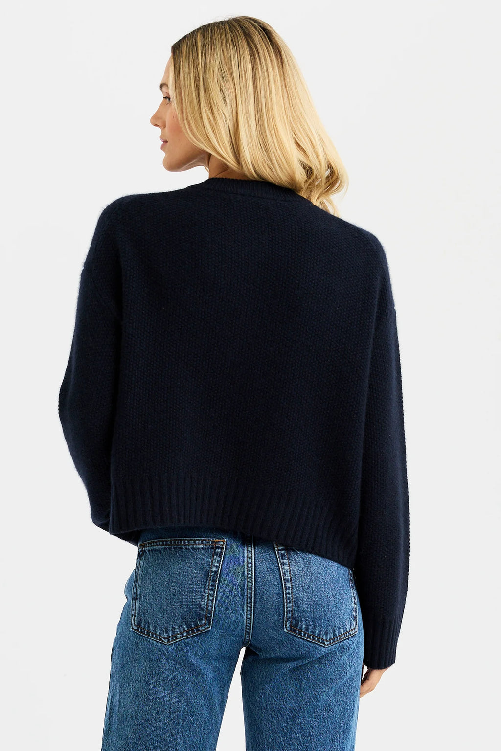 One Grey Day Cassie Cashmere Cardigan - Galaxy Blue