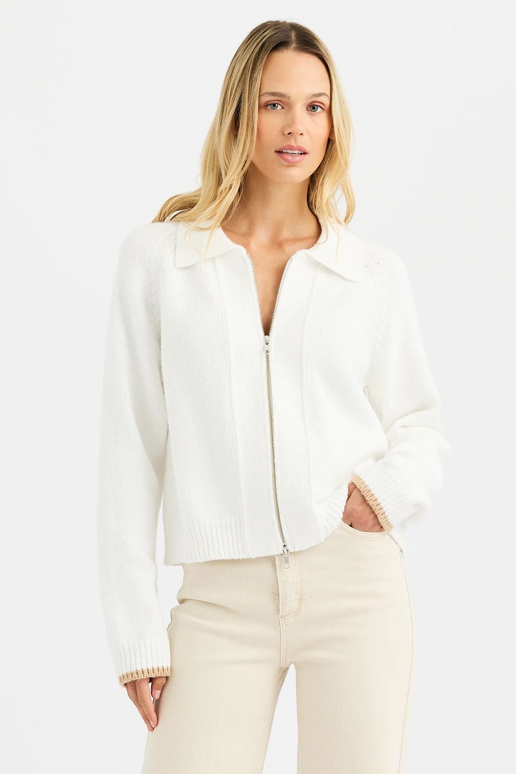 One Grey Day Mare Zip Sweater Jacket