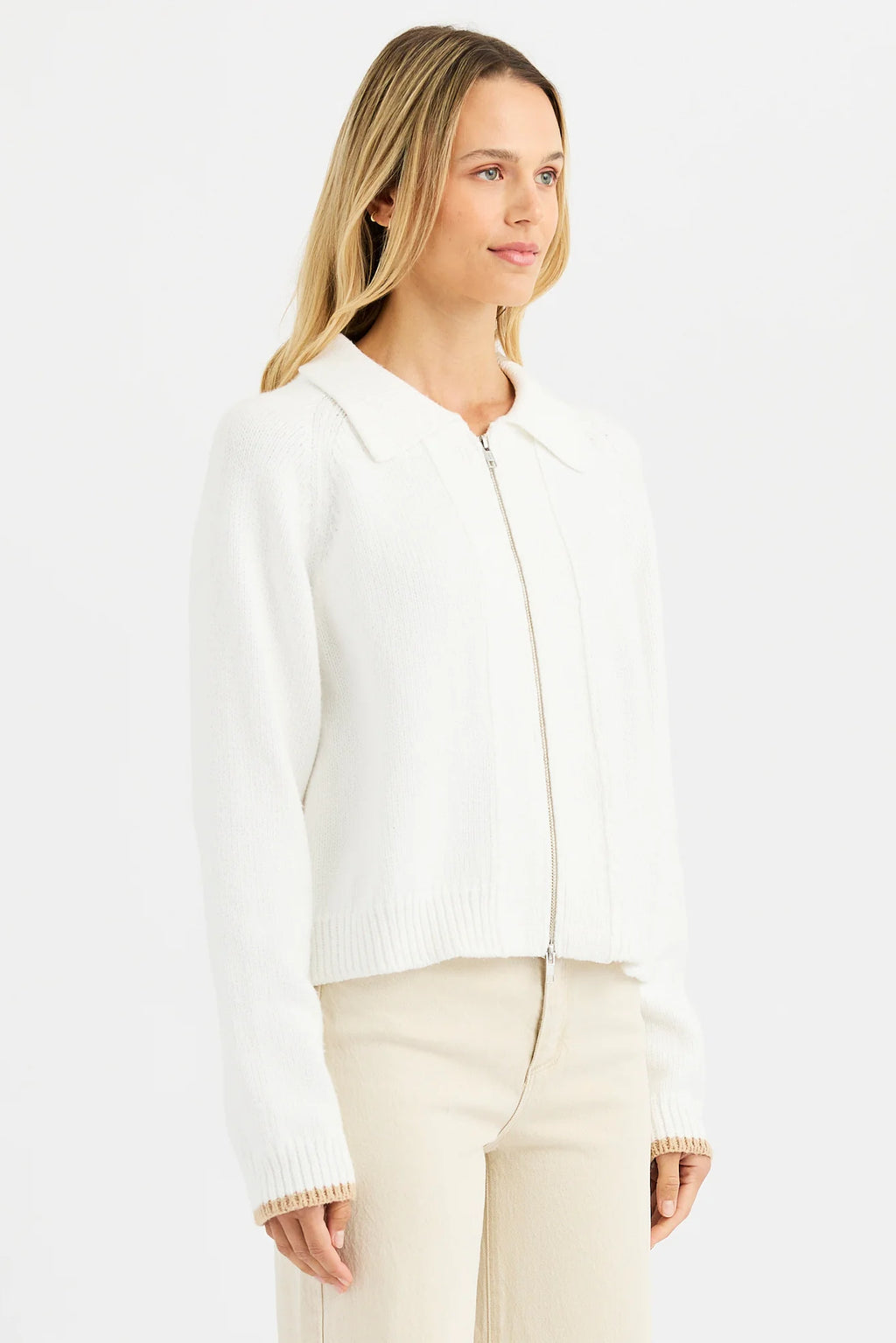 One Grey Day Mare Zip Sweater Jacket