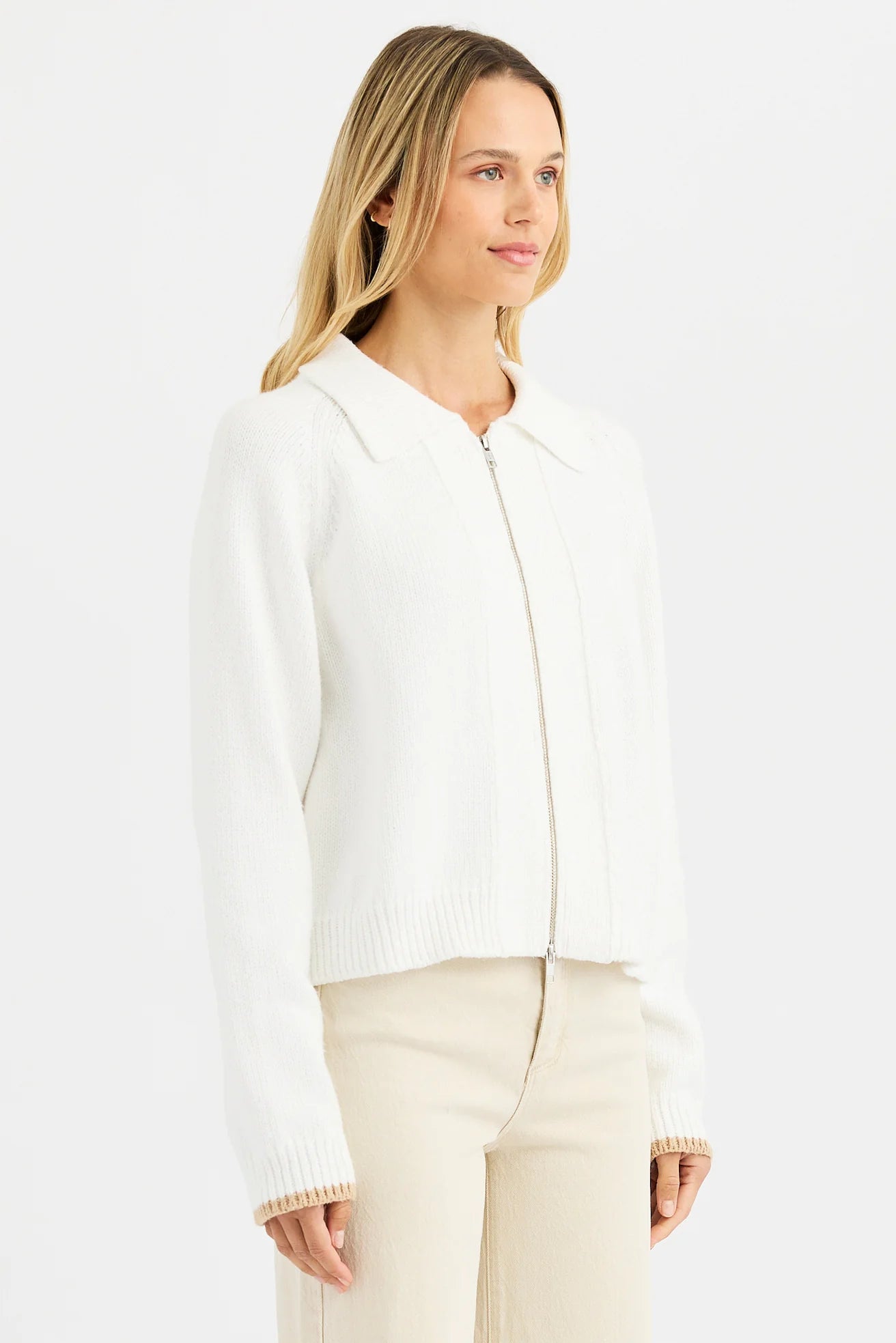 One Grey Day Mare Zip Sweater Jacket