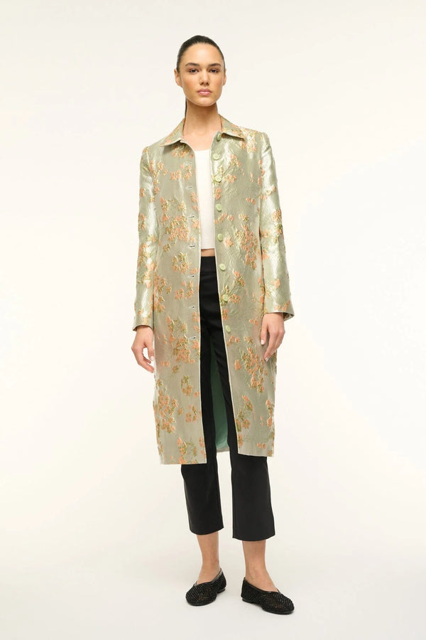 Staud Antoinette Coat Metallic Bloom