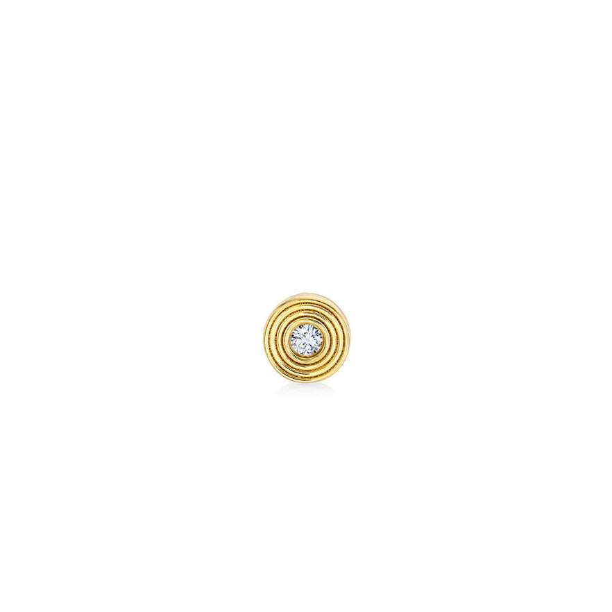 Sydney Evan Small Stone Fluted Single Stone Studs