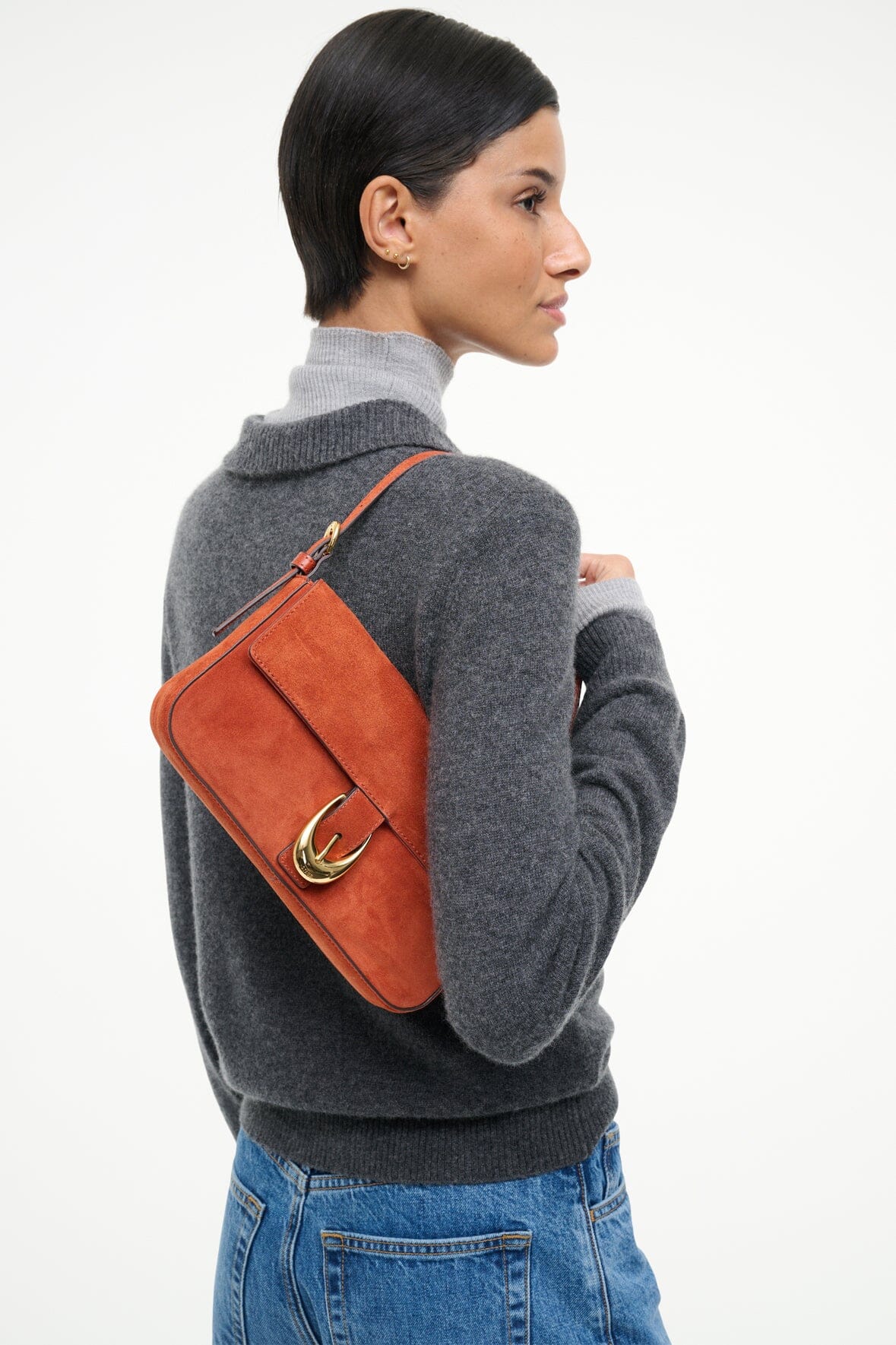 Staud Harlow Bag Auburn Suede