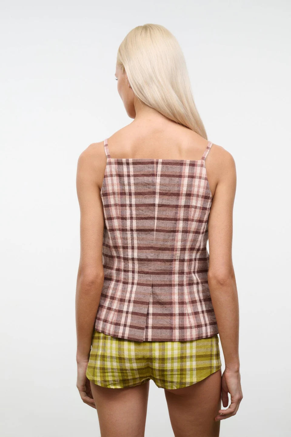 Staud Una Top. - Tuscany Plaid