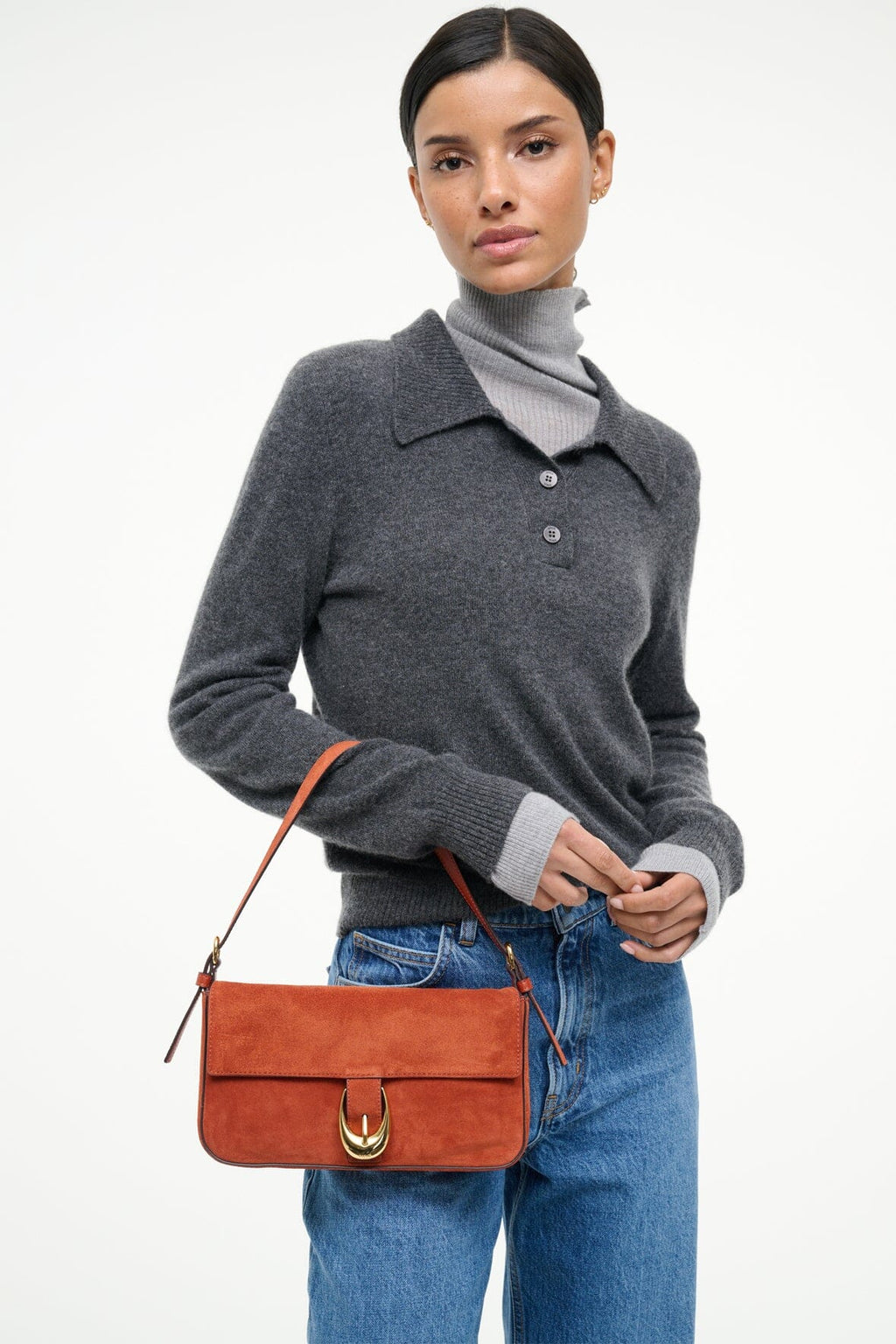 Staud Harlow Bag Auburn Suede