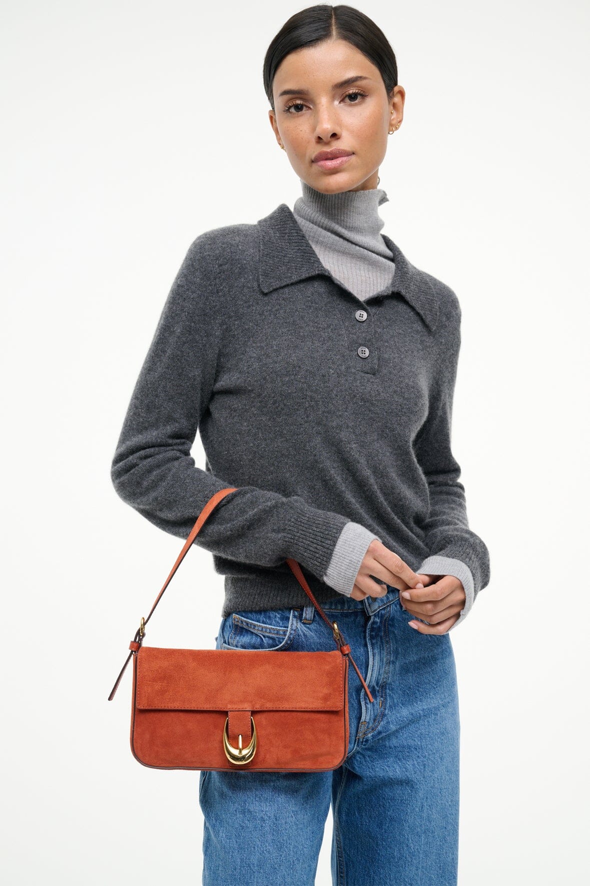 Staud Harlow Bag Auburn Suede