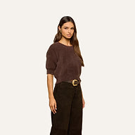 L'Agence Guinevere Cropped Pullover - Dark Java