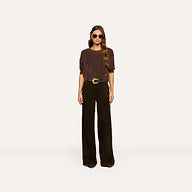 L'Agence Guinevere Cropped Pullover - Dark Java