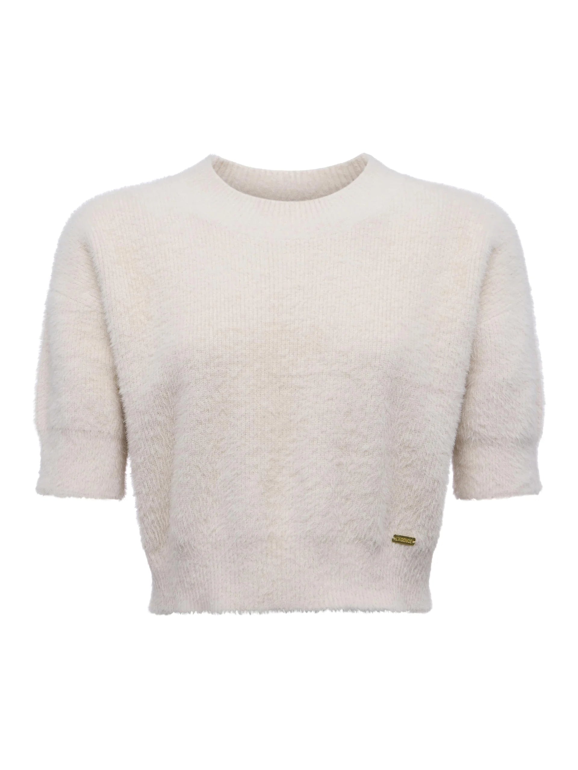 L'Agence Guinevere Cropped Pullover - Vintage White