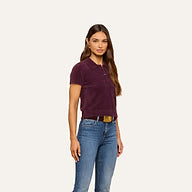 L'Agence Cirrus Cropped Polo - Dark Plum