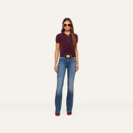L'Agence Cirrus Cropped Polo - Dark Plum