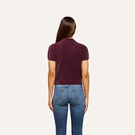 L'Agence Cirrus Cropped Polo - Dark Plum