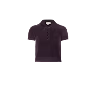 L'Agence Cirrus Cropped Polo - Dark Plum