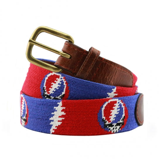 Smathers & Branson Steal Your Face Bolts Needlepoint Belt