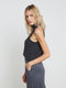 L'Agence Bellini Top in Charcoal